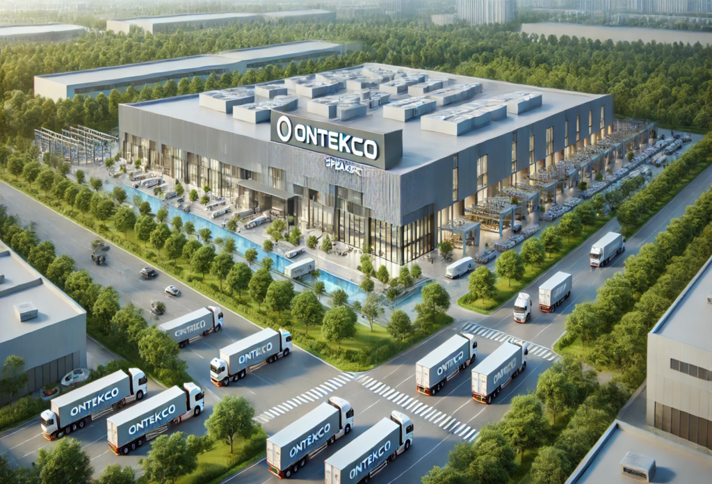 factory top view with logo