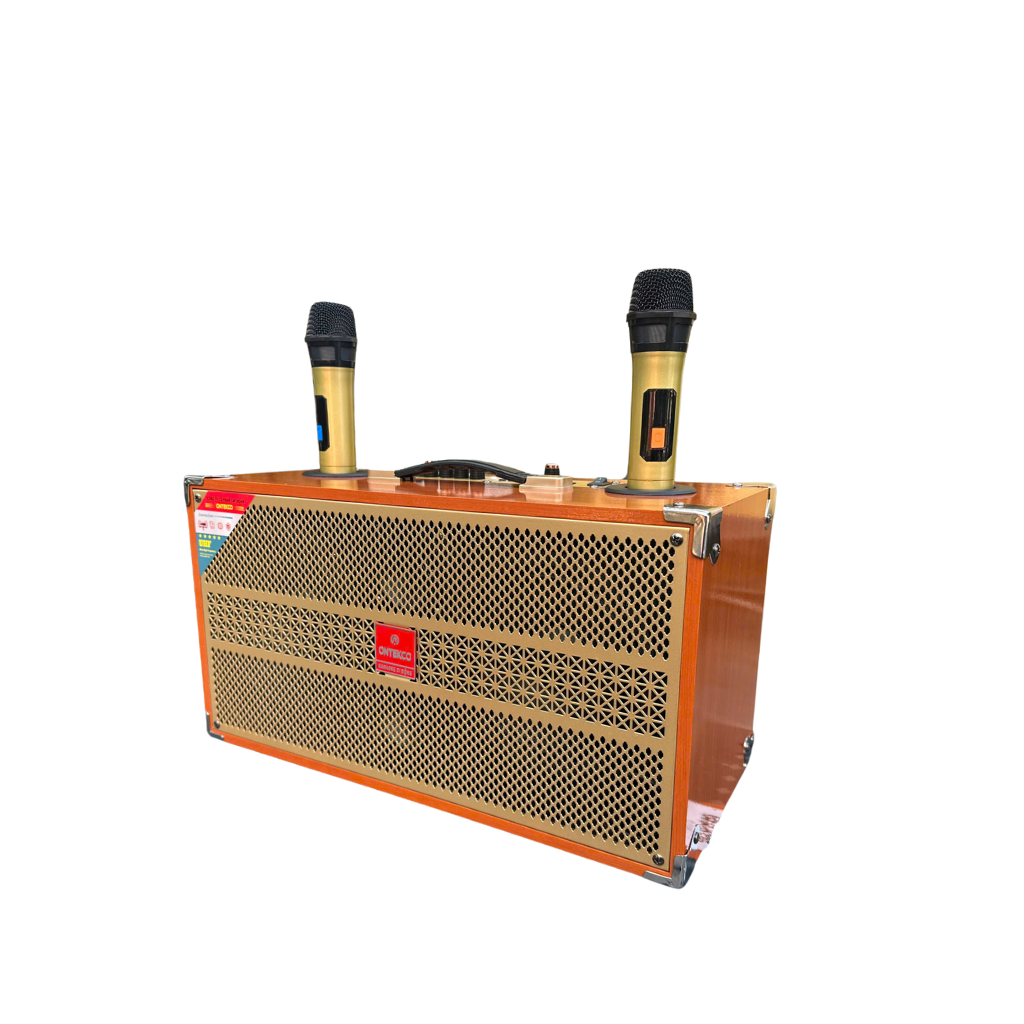 Loa xách tay karaoke Ontekco 2652 Gold - 4 đường tiếng, 2 bass 16,kèm 2 micro không dây 1 Thiet ke chua co ten 19