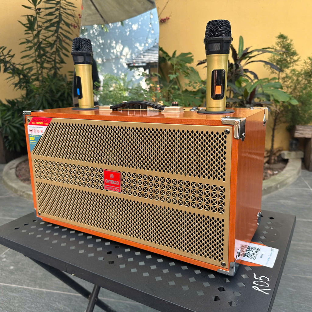 Loa xách tay karaoke Ontekco 2652 Gold - 4 đường tiếng, 2 bass 16,kèm 2 micro không dây 15 Thiet ke chua co ten 22