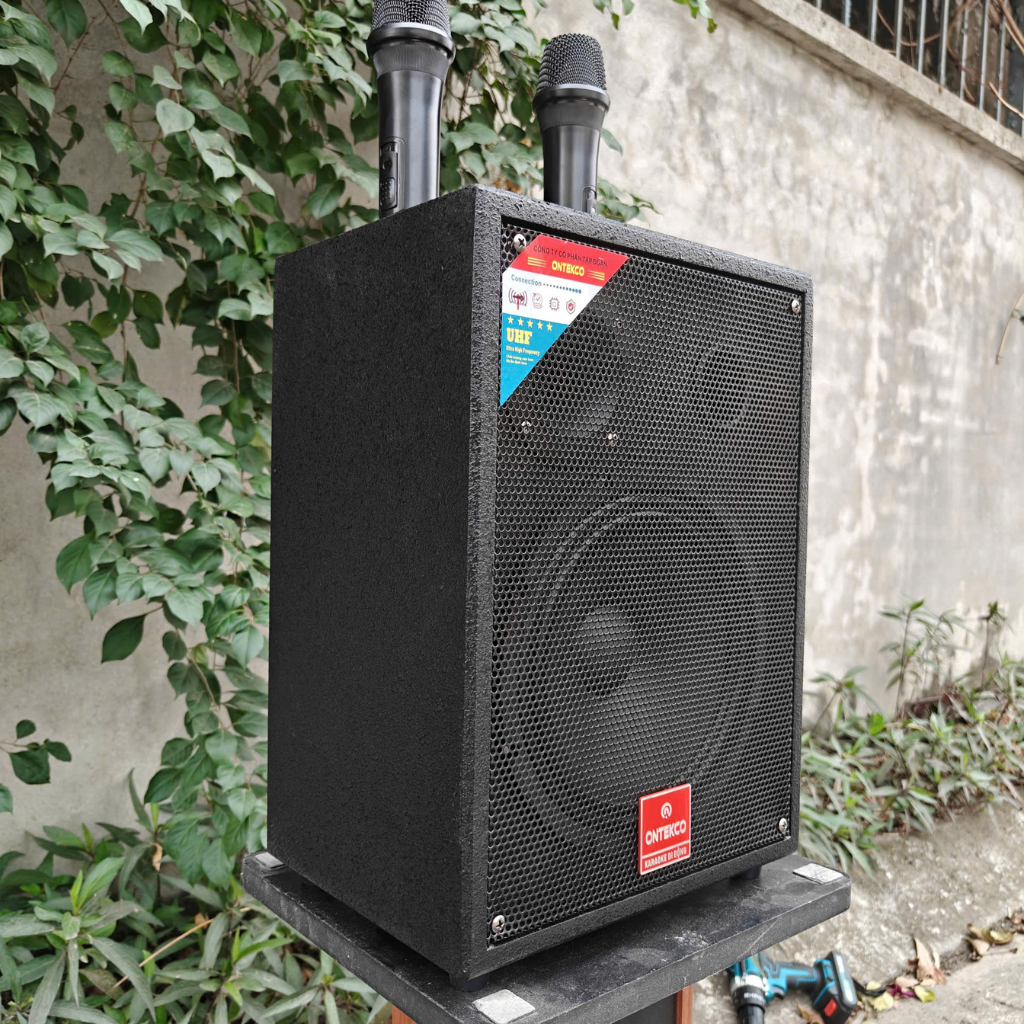 Loa xách tay karaoke ontekco TK-V2 Black kèm 2 micro 3 2 2
