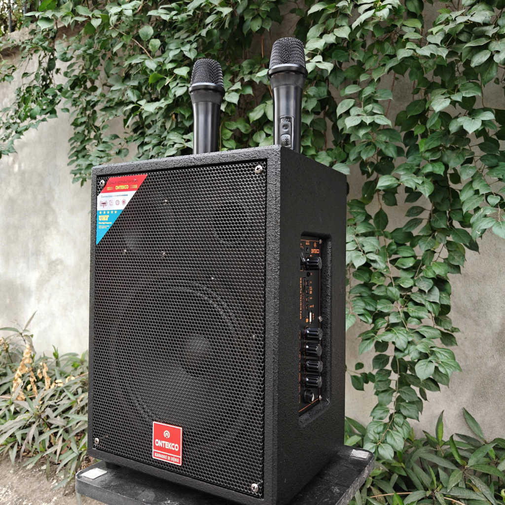 Loa xách tay karaoke ontekco TK-V2 Black kèm 2 micro 4 3 2
