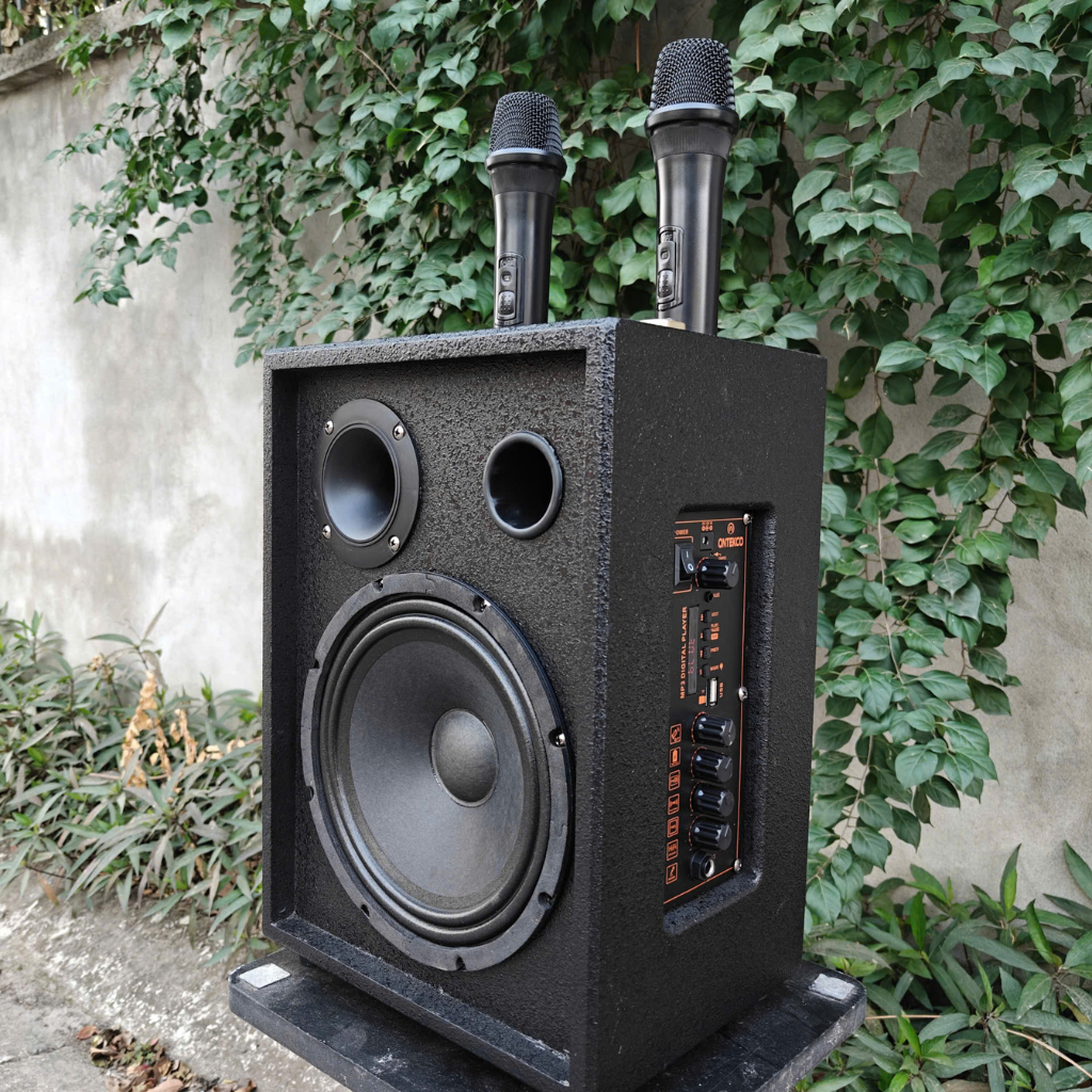 Loa xách tay karaoke ontekco TK-V2 Black kèm 2 micro 5 4 2